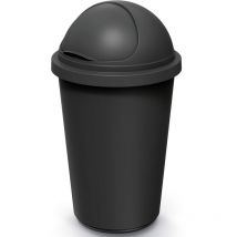 Cestino per Rifiuti 50L con Coperchio Pattumiera Secchio in Plastica per Ufficio Portacarta Black (en) - Keden