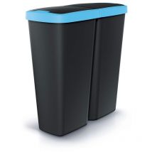 KEDEN Poubelle avec 2 couvercles indépendants 50L Compacta Q duo 54x24x56 cm