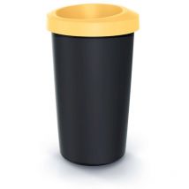 Seau de recyclage avec couvercle ouvert pratique 25L Compacta r 31x31x52 cm - Jaune - Keden