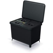 Keden - Système de recyclage avec pieds amovibles 10L, 23L Systema 56x39x41 cm - Noir