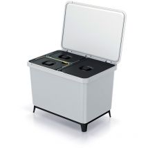 Système de tri de recyclage 10L, 23L Systema 56x39x41 cm - Noir - Keden