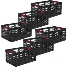 Keeeper - keeper Set de Cajas plegables 6x 45 litros, Ben, Grafito y rojo