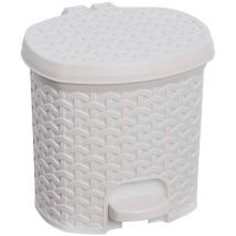 Keeeper - poubelle polyvalente, avec couvercle en rotin, capacité 3L, taille 19,5 x 20,5 x 20,5 x 20,5 cm, blanc nordique