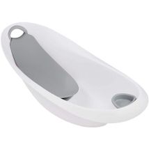 Vaschetta da Bagno Ergonomica Stars per Bambini, con Morbida Impugnatura, Tappo e Seggiolino Anatomico, Da 0 a 6 Mesi circa, Natalia, Bianco - Keeeper