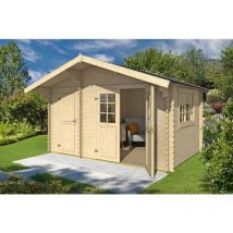 Keila 28-Log Cabin, Wooden Garden Room, Timber Summerhouse, Home Office - L426.6 x W340 x H256.5 cm