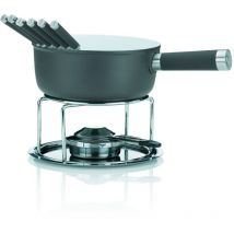 16564 per fonduta-set Lancy 10 teilig, per piani cottura a induzione in alluminio con rivestimento interno in ceramica, grigio - Kela