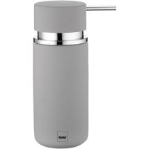 20422 Dispenser per Sapone in Ceramica per, Diametro 6,5 cm, 300 ml, 6,50 x 6, 50 x 16,50 cm, Colore Grigio Chiaro - Kela