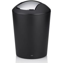 Kela 22270, Cestino Con Coperchio Basculante Da 1,7 L, Plastica, Marta', Nero