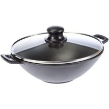 Kela - 77747, Padella Coperchio, Griglia, Bastoncini, Ghisa, Diametro di 24 cm, Adatta ai Piani a induzione, Wok-Set Mini