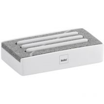 Porte savon cube blanc pierre 1192951 - Kela