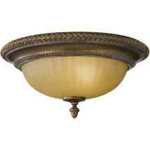 Feiss - Elstead Kelham Hall - 2 Light Flush Ceiling Light Gold, Bronze, E27
