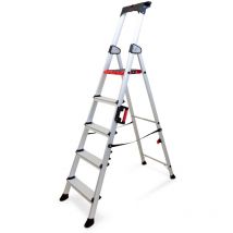 Chelle Pliable 5 Marches, Escabeau, Marchepied, Aluminium Robuste, Qualité Professionnelle, Poignée de Transport, Porte Outils abs Dépliable - Keli