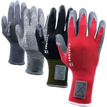 Lot 4 Paires de Gants Tous Travaux, Usage Professionnel, Breveté nolost, SuperGrip, Anti-coupure, Milieu humide, Manutention, Taille 10 / l - Keli
