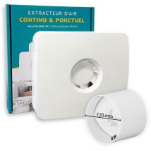 Neoventil - Pack kelis - Extracteur d'air connecté avec Clapet Anti-retour intégré 125MM - Fonctionnement intermittent ou continu pour Salle de