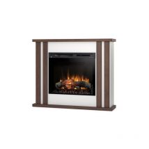 Outinfire - kelso - Caminetto elettrico a libera installazione a led - 28' - Bianco opaco / Rovere - 118 x 98 x 28
