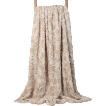 Icon - Faux Fur Throw - Dark Cream