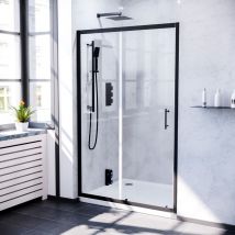 Keni 1200mm Sliding Glass Screen Shower Door Matte Black