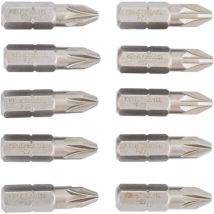 Kennedy No.2x25mm Pozidriv Screwdriver Bit 1/4" Hex (PK-10)