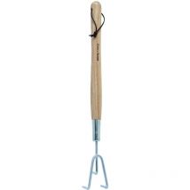 Mano a 3 Denti Lunghi – Grubber da Giardino in Acciaio Inox per scoppiare Pavimenti, Artiglio da Giardino con Manico in Legno di Frassino, Lunghezza