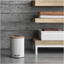 Portarifiuti con pedale 3L Bambu Bianco
