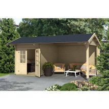 Lasita Maja - Kenzo 300-Log Cabin, Wooden Garden Room, Timber Summerhouse, Home Office - L580 x W389.3 x H273.6 cm