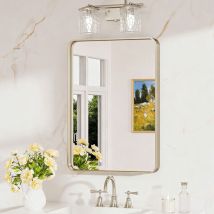 Keonjinn Wandspiegel Mit Robust Gehärtetem Glas, 40x50cm Badezimmerspiegel Mit Alurahmen, Rechteckiger Badspiegel Vertikal Und Horizontal Möglich, 