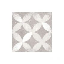 Carrelage sol / mur effet ciment motif rosace 20x20 cm KERALA GRIS NASSAU (vendu par boite de 1m2)