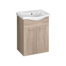 Aqualine - keramia fresh Vanity Unité 51,1x74x34cm, placage de chêne