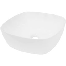 ECD Germany Waschbecken Waschtisch 405 x 405 x 140 mm aus Keramik Weiß - Aufsatzbecken Aufsatzwaschbecken Handwaschbecken Aufsatzwaschtisch