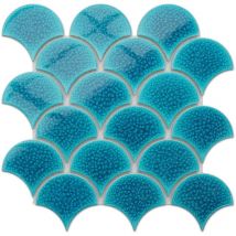 Ilcom - Keramikmosaik auf Netz für Badezimmer oder Küche 29cm x 28.5cm - Adriatic Wave