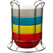 Keramikschalen, Schüsseln auf Metallständer, 500 ml, 4er Set - Secret de Gourmet