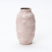 Keramikvase – Ø 18 cm – Höhe 31,5 cm – Handgearbeitet – Roséglasur – Modernes Design – Deko-Objekt