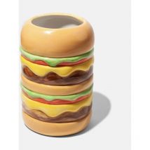 DOIY Keramikvase Hamburger – Deko-Objekt – 1950er Jahre – Humorvolle Blumenvase – 20cm – 15cm – 15cm