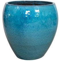 Keramischer Blumentopf lafontaine - Türkis - ø 68 cm ↑ 68 cm