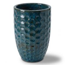 Provencelia Pflanzkübel Merovee Ø23 Cm Höhe 35 Cm Frostbeständig, Keramisch, Handgefertigt, Stahlblau