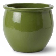 Keramischer Blumentopf Newton - Olivgrün - Ø 44 Cm ↑ 35 Cm