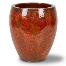 Keramischer Blumentopf Poseidon - Tropisch Rot - ø 28 cm ↑ 31 cm
