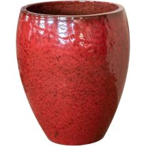Keramischer Blumentopf Poseidon - Tropisch Rot - Ø 36 cm ↑ 43 cm