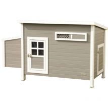 Kerbl - Gallinero eco Barney plástico gris y blanco 137x73x83 cm