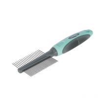 Peine de pelo con dientes finos y gruesos para perros - 21 cm - Kerbl
