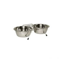 Support double écuelles 2x900ml - Pour chien - Kerbl
