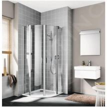 Kermi - cada xs - Cabine de douche 80x80 cm, argent brillant/verre transparent CKP5008020VPK
