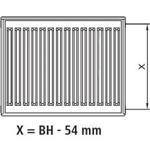 Kermi - Profil-K Flachheizkörper Typ 11 Weiß 600x61x1000mm mit Abdeckung 979W bei 75/65/20 Grad c