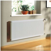 Profil-K therm-x2 Flachheizkörper Typ 12 Weiß 600x64x1100mm mit Abdeckung 1352W bei 75/65/20 Grad c - Kermi