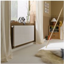 Profil-V therm-x2 Flachheizkörper Typ 22 Weiß 300x100x1000mm Ventil rechts mit Abdeckung 959W bei 75/65/20 Grad c - Kermi
