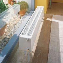 Kermi Kermi Konvektor Konvektoren Ventil Knv Typ 22, Hxlxt: 70x2000x122 Mm, Farbe: Weiß, Ventilposition: Rechts, 6 Bar, Abdeckung: Ohne, Wärmeleistung