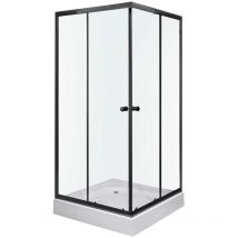 Olga sq black Duschwand + Duschwanne / 80 x 80 cm - Kerra
