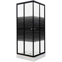 Pico black str Duschwand / 90 x 90 cm - Kerra