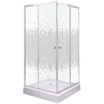 KERRA PIXEL SQ WH Duschwand + Duschwanne / 80 x 80 cm
