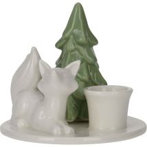 Kerzenständer aus Keramik, mit Weihnachtsbaum, 8 cm
